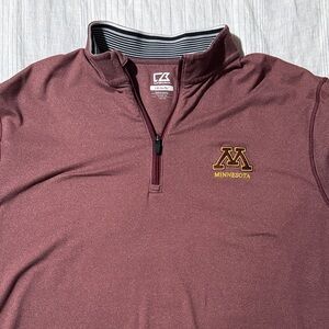 Minnesota Gopher Cutter & Buck Burgundy Quarter-Zip